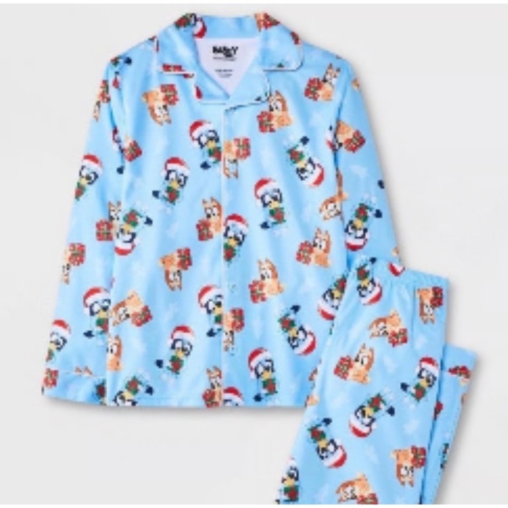 Bluey NWT Unisex Christmas Pajamas Set Kids Size M 8/10